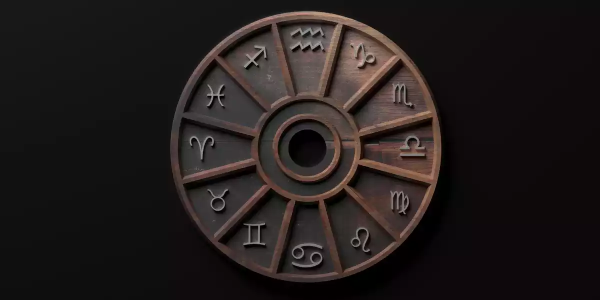 Los 12 signos del zodíaco en una rueda