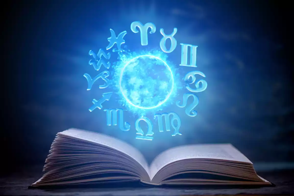 Los 12 signos del zodíaco encima de un libro abierto