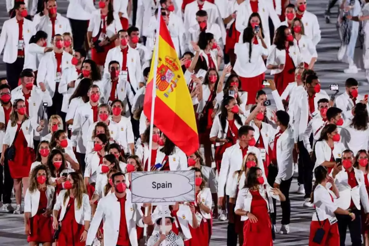 Delegación española en Tokyo 2020 en la ceremonia de apertura