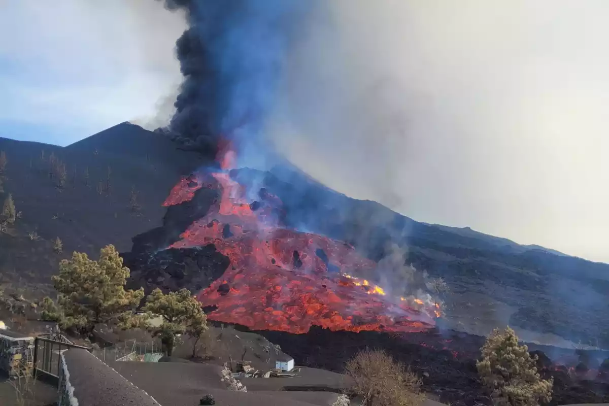 El volcán de Cumbre Vieja de La Palma el 9 de octubre de 2021