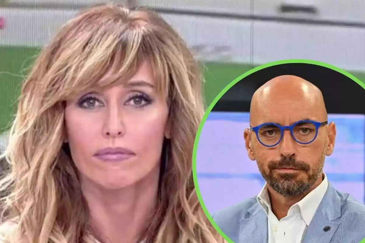 Montaje en el que aparecen la presentadora de Telecinco, Emma García, y Diego Arrabal