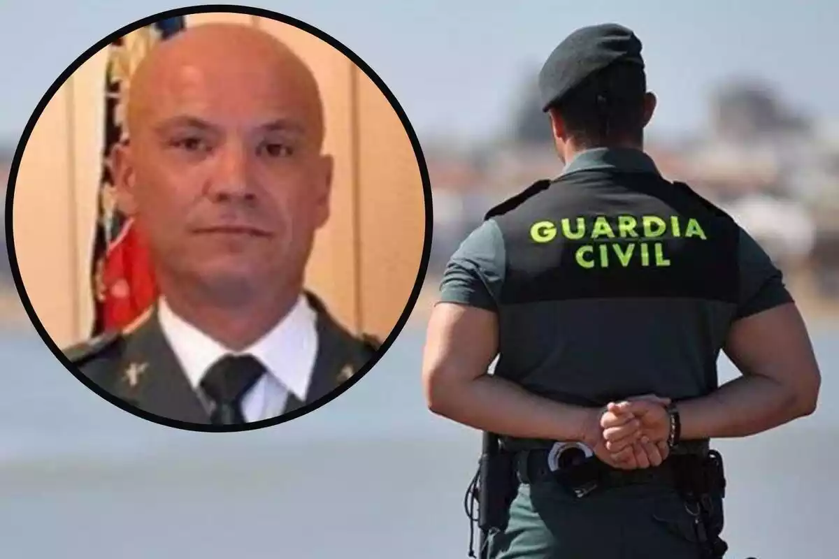 Montaje en el que se puede ver a Francisco López Blanco, caporal fallecido de la Guardia Civil