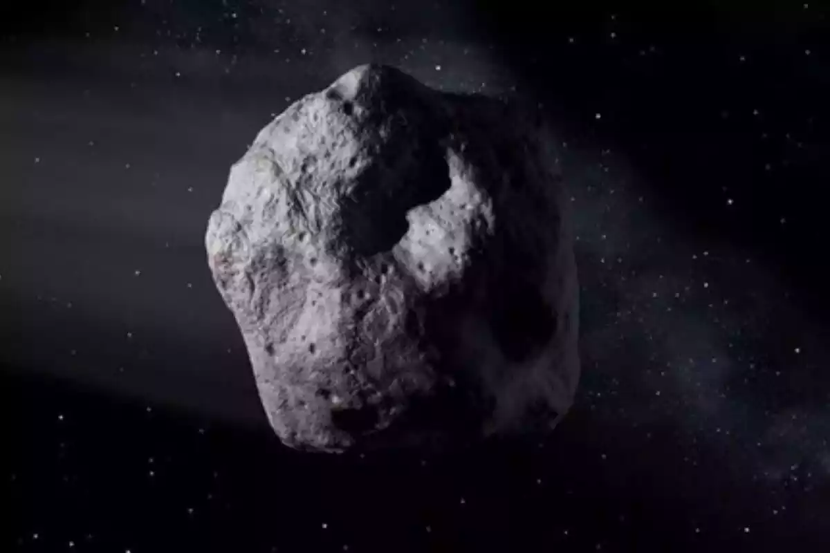 Representación virtual de un meteorito
