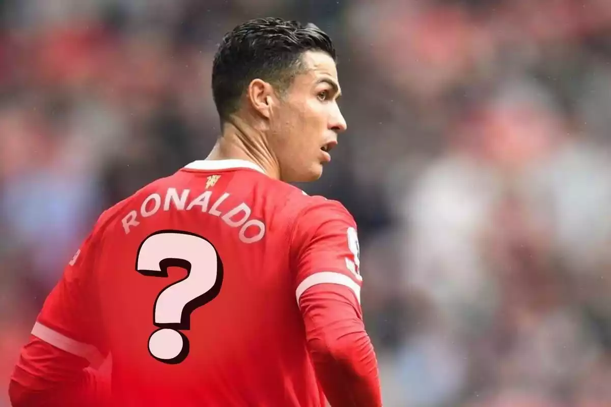 Cristiano Ronaldo en un montaje con la camiseta del Manchester United
