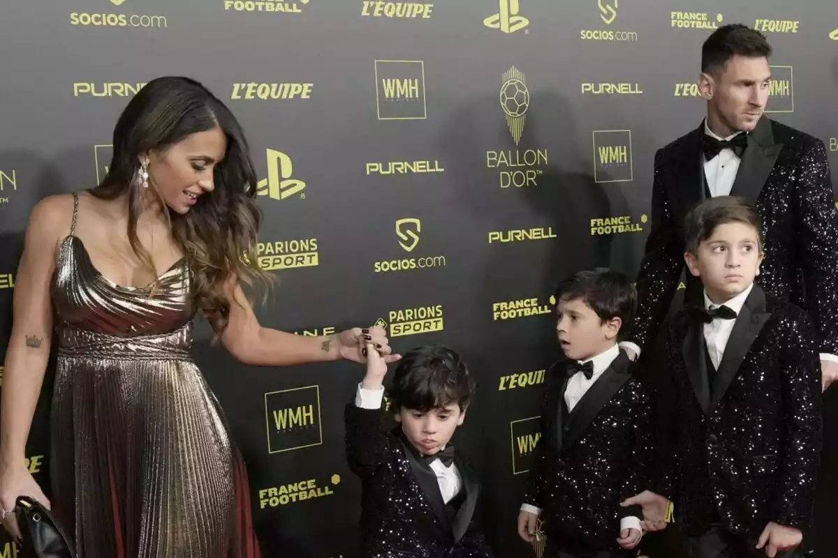 Messi y su familia en la gala del Balón de Oro