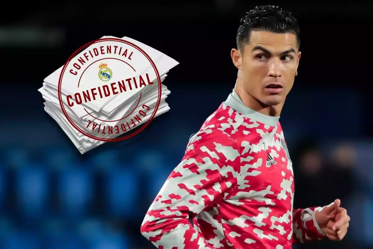 Montaje de Cristiano Ronaldo con la camiseta del Manchester United