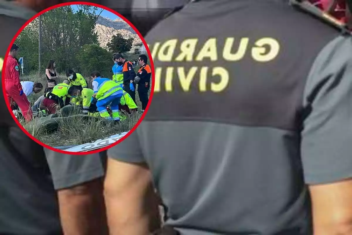 Montaje de la Guardia Civil con el accidente en Madrid