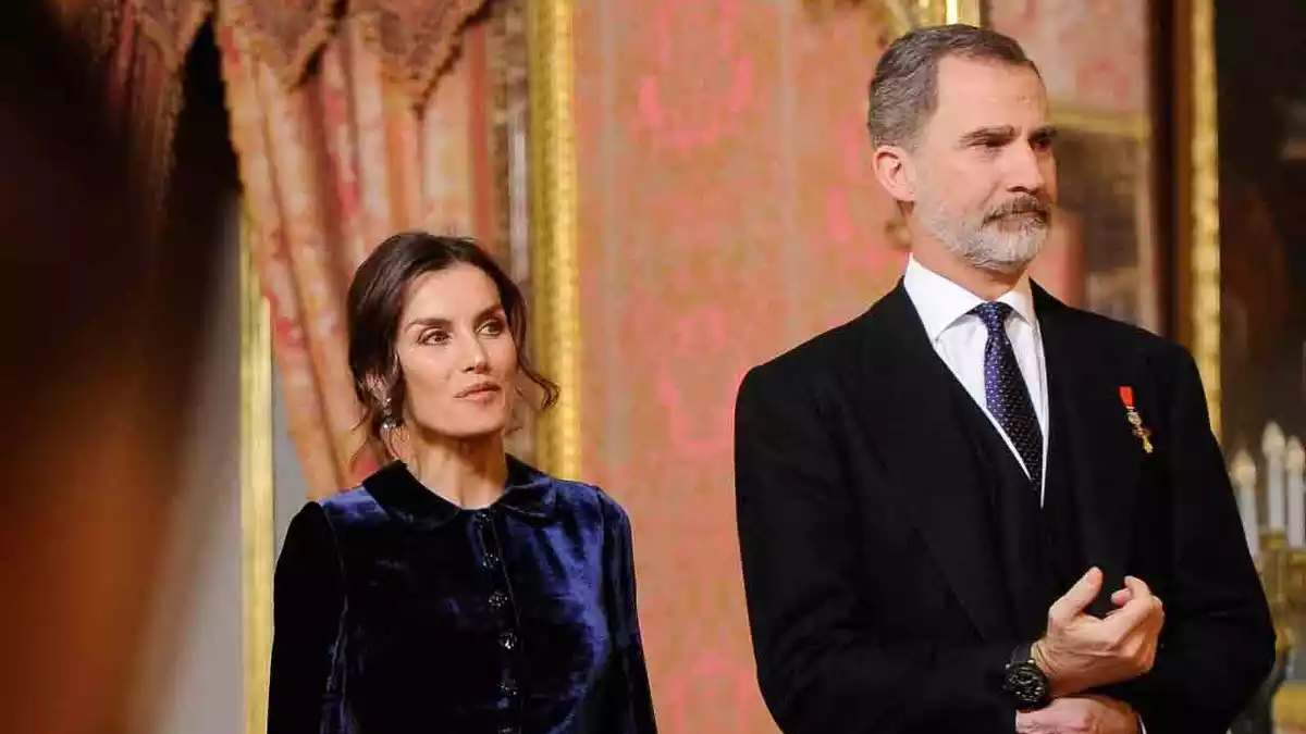 Los Reyes Felipe VI y Letizia durante la recepción al cuerpo diplomático. Miércoles 5 de febrero de 2020